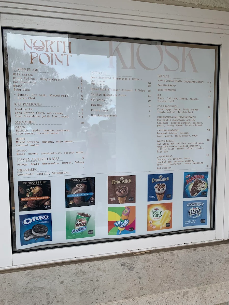 Menu, North Point Brighton