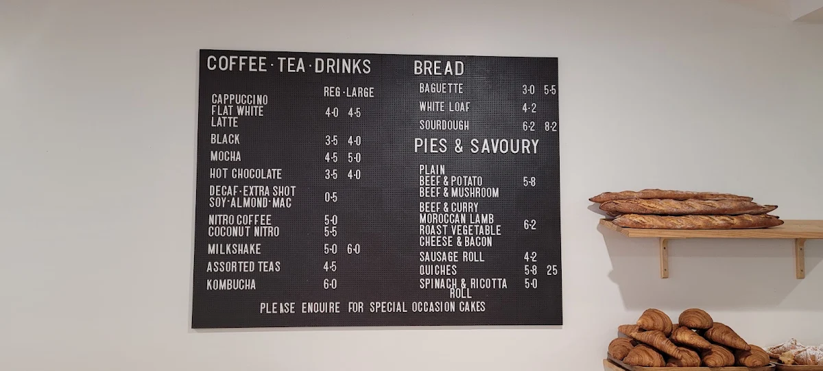 Menu, Parfait patisserie