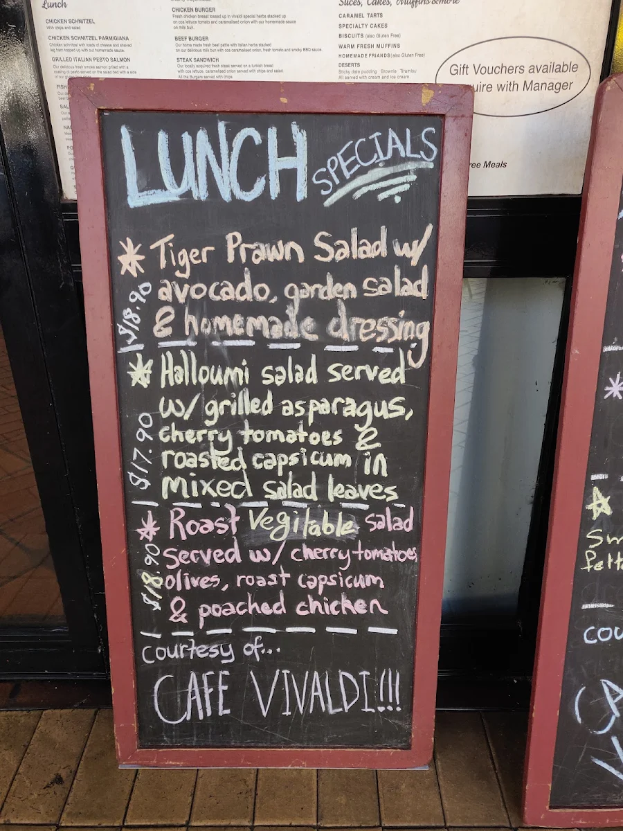 Menu, Cafe Vivaldi