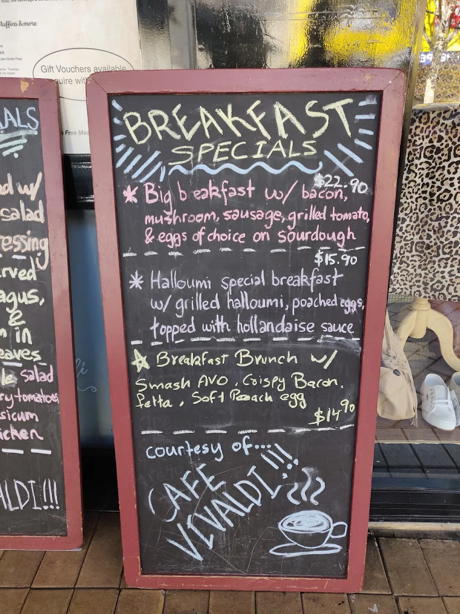 Menu, Cafe Vivaldi