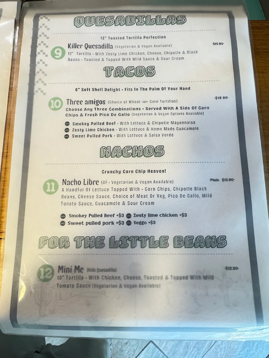 Menu, Loco Burrito