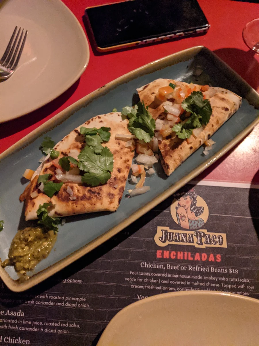 Menu, Juana Taco