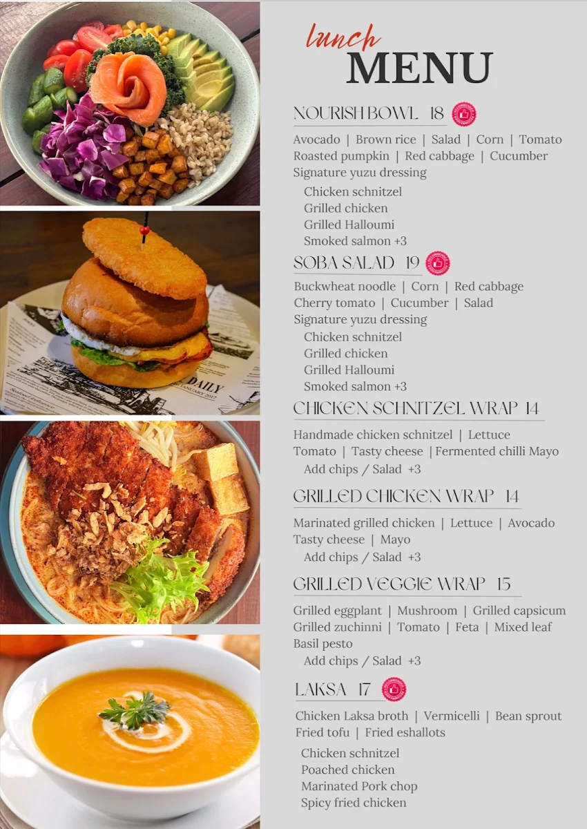Menu, The Bucket Filler
