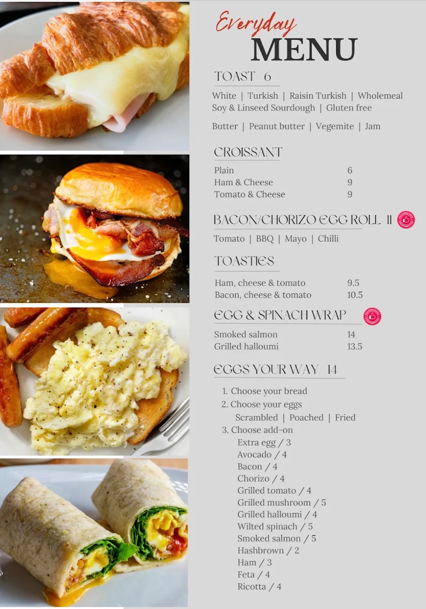 Menu, The Bucket Filler