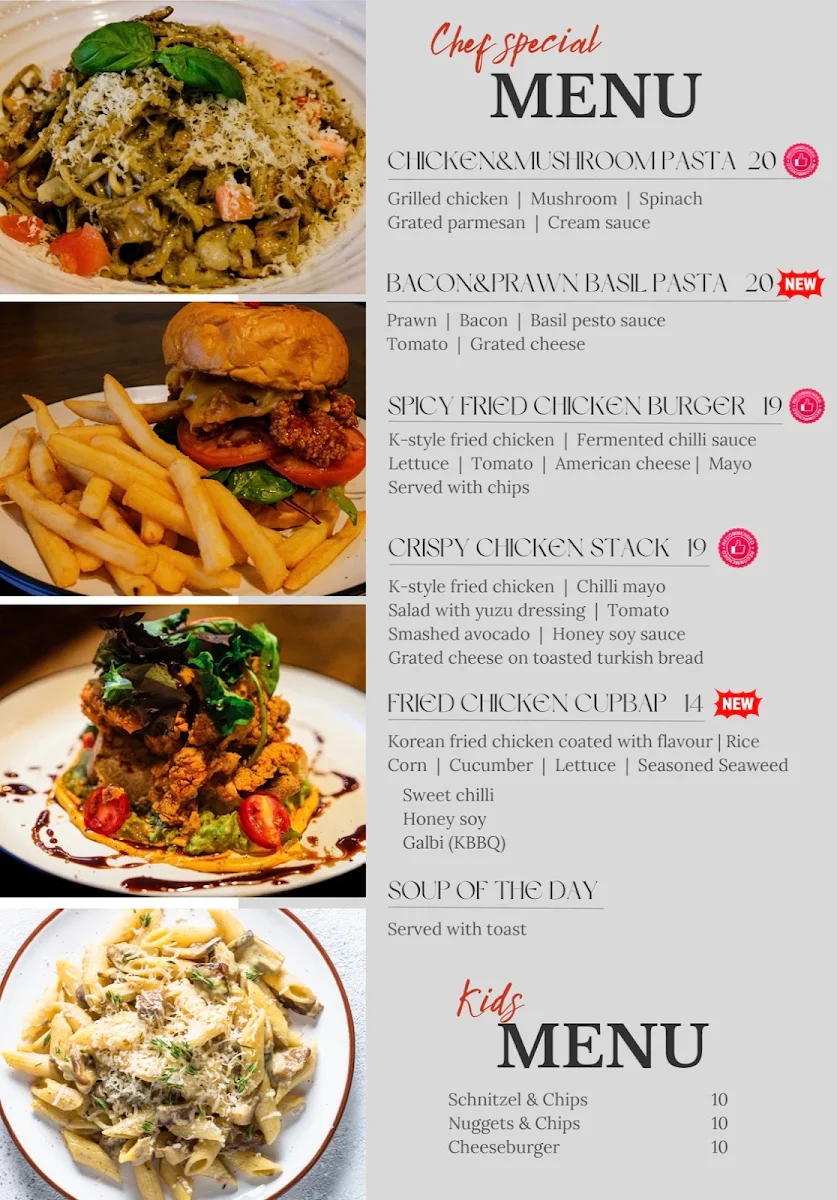 Menu, The Bucket Filler