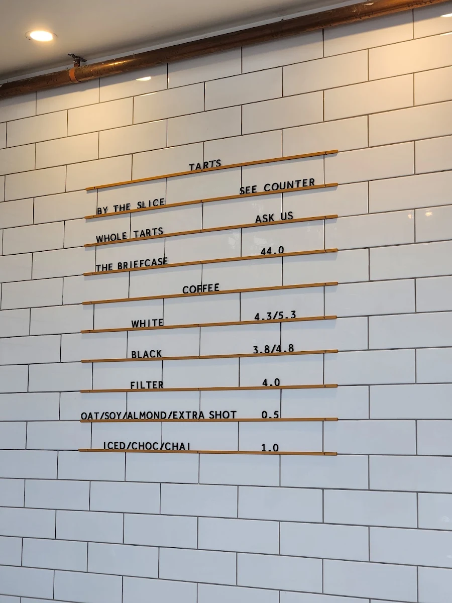Menu, Tarts Anon