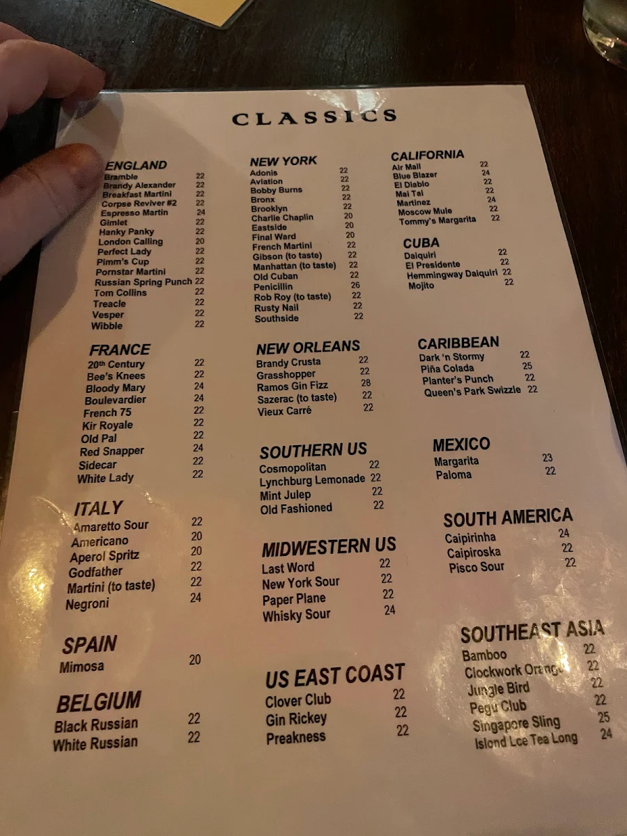 Menu, Lychee Lounge