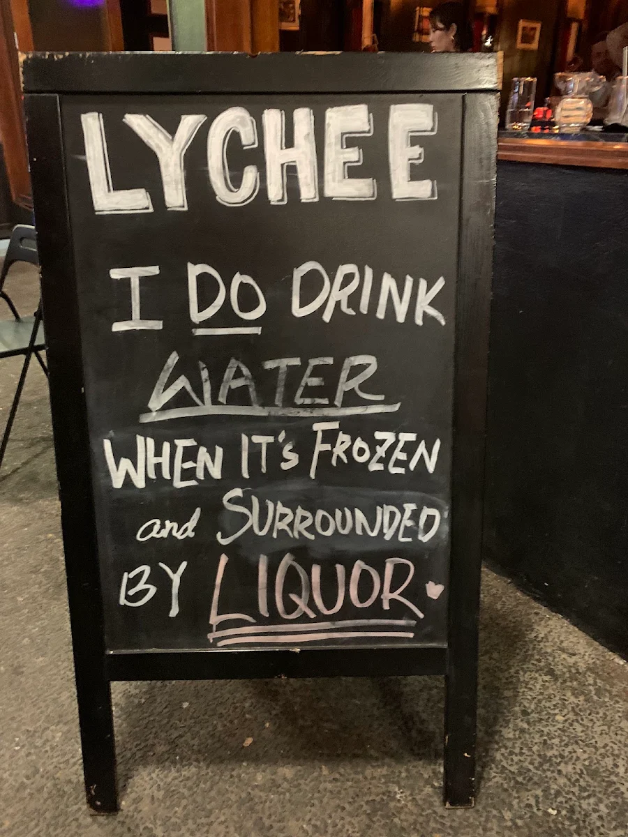Menu, Lychee Lounge
