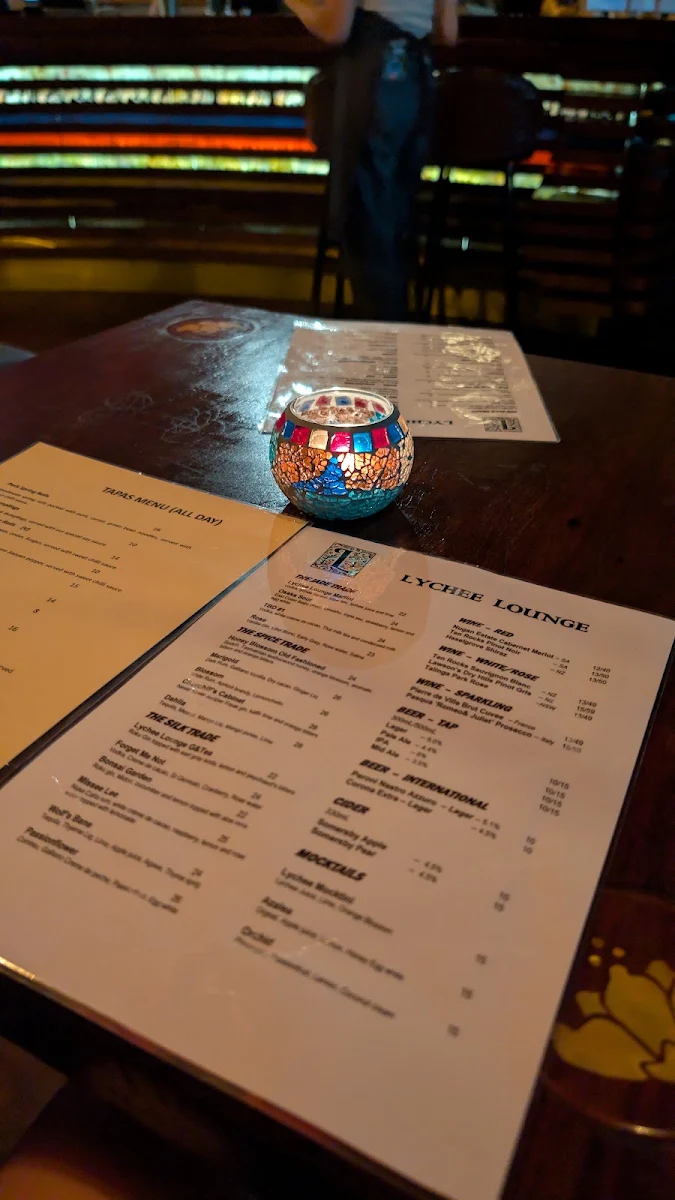 Menu, Lychee Lounge