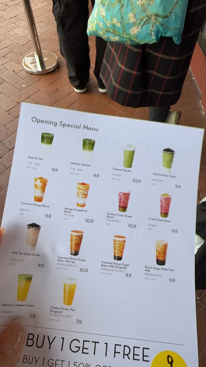 Menu, heytea (Clayton)