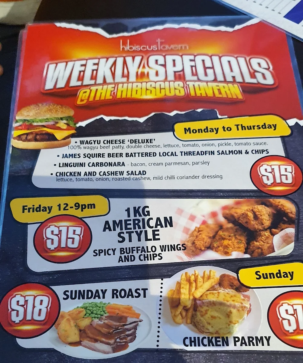 Menu, Hibiscus Tavern