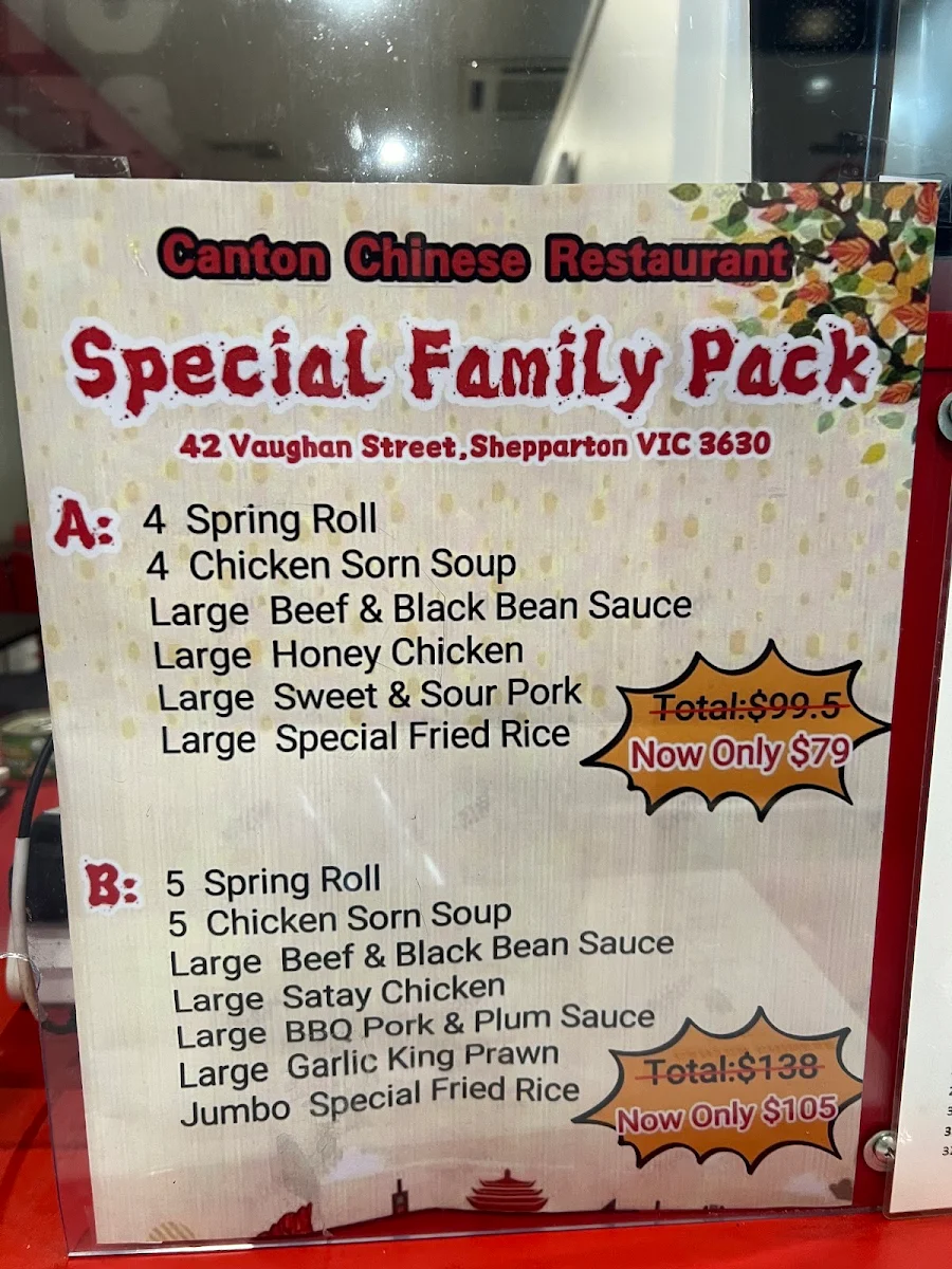 Menu, Canton Chinese