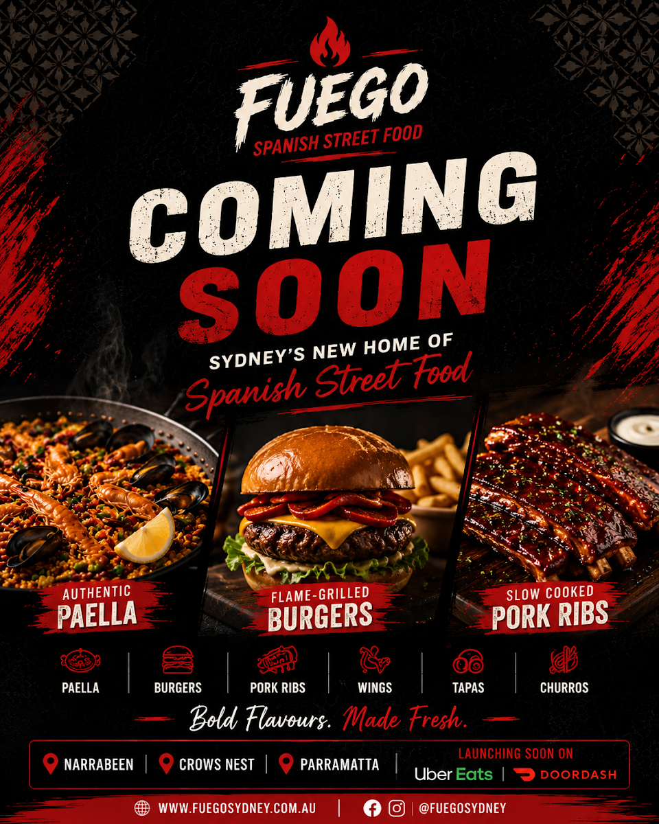 Menu, FUEGO Spanish Street Food, Parramatta