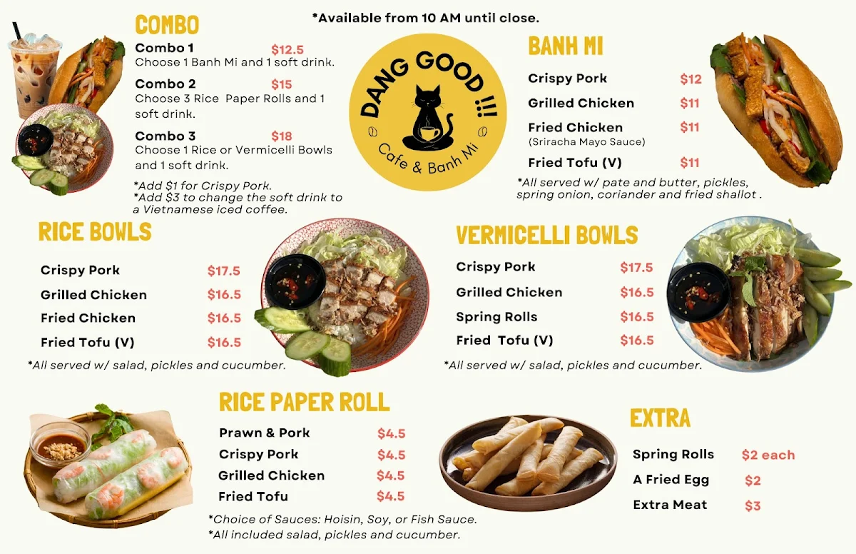 Menu, Dang Good Cafe