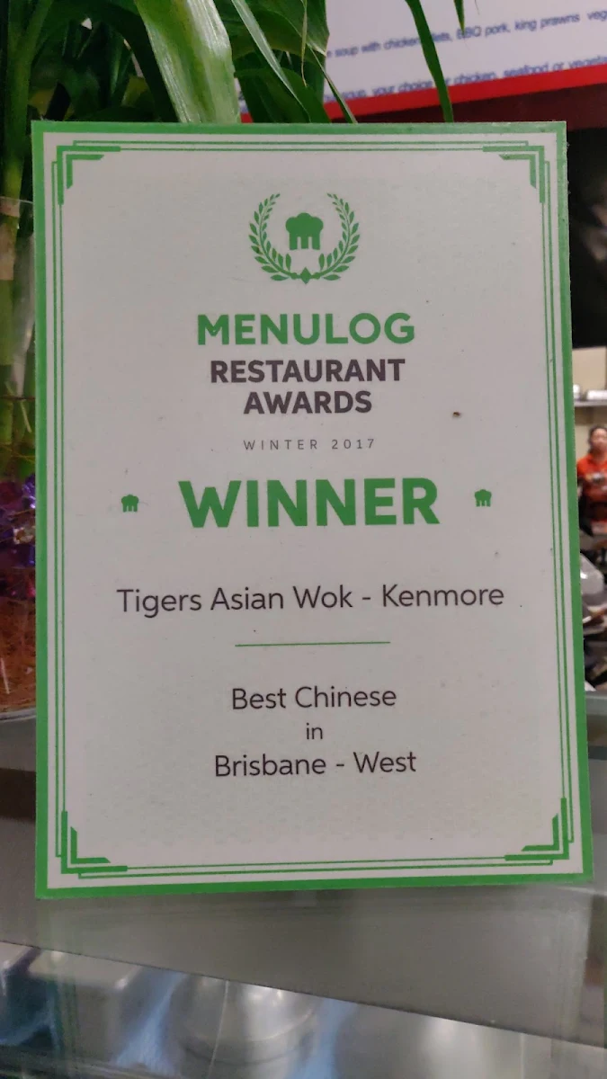 Menu, Tigers Asian Wok Kenmore