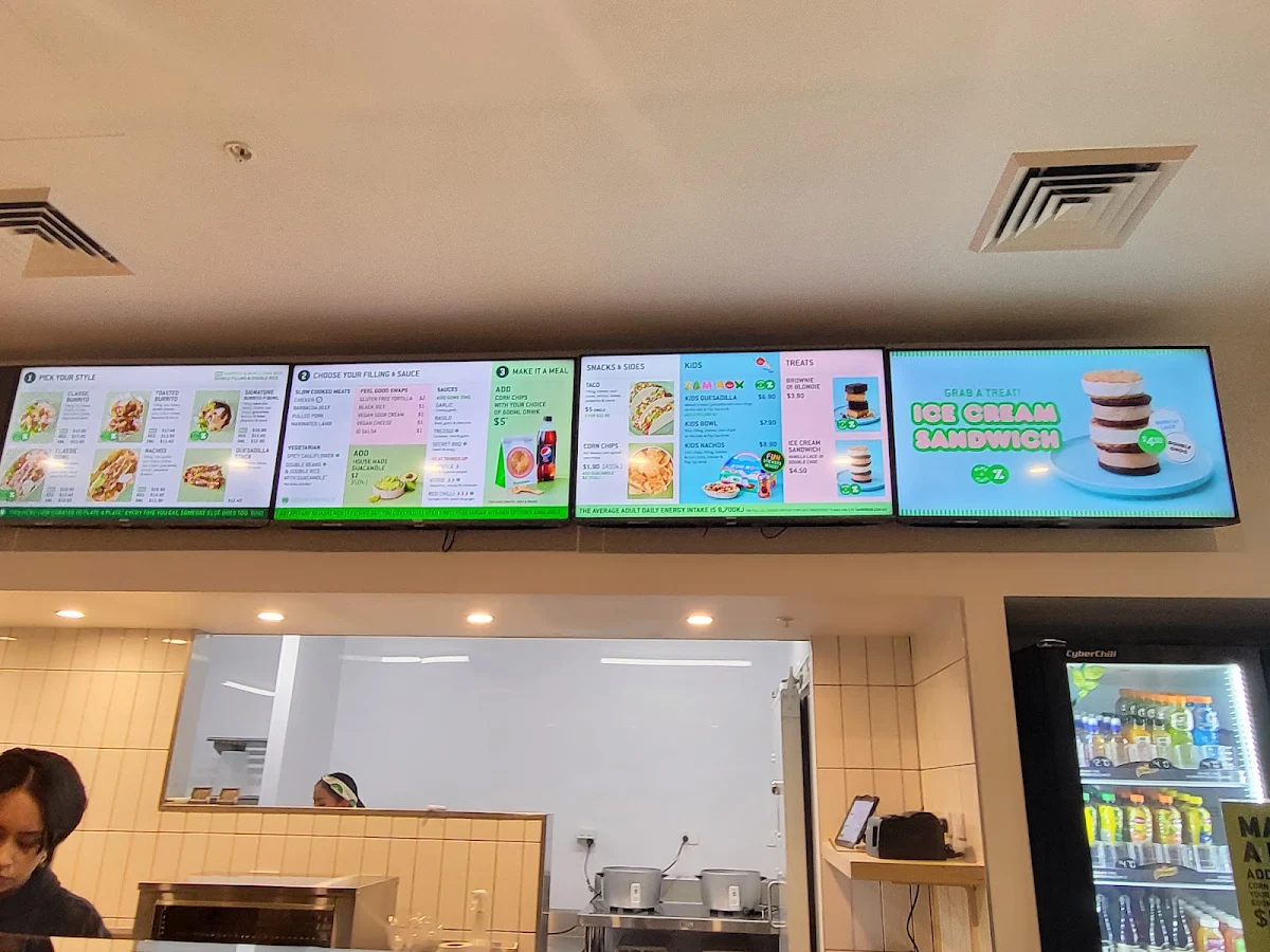 Menu, Zambrero Box Hill
