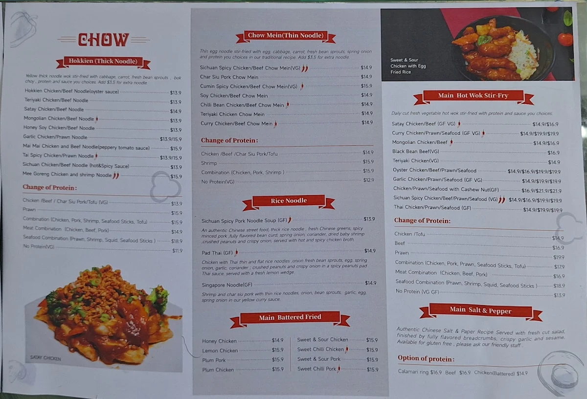 Menu, Chips & Chow