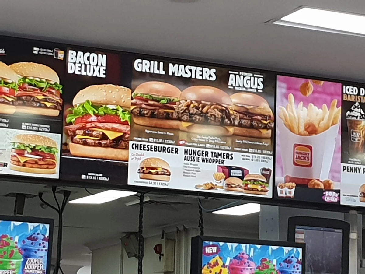 Menu, Hungry Jack's Burgers Belmont (NSW)