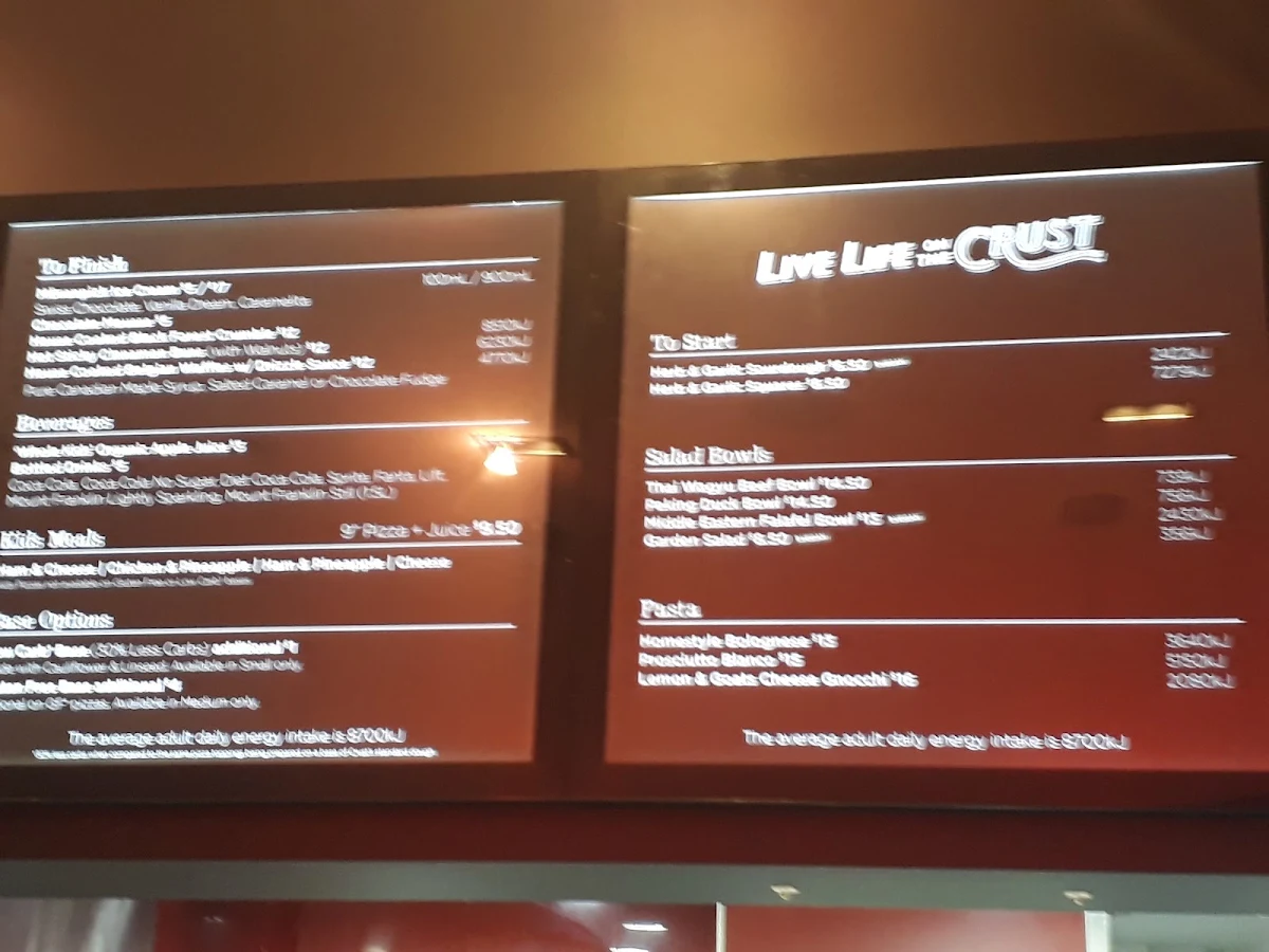 Menu, Crust Pizza Liverpool