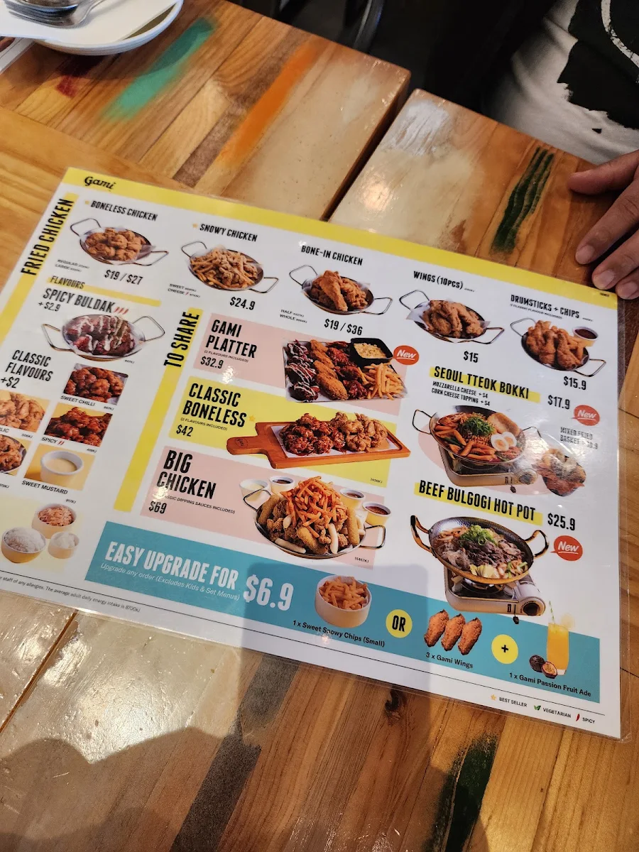 Menu, Gami Chicken & Beer Tarneit