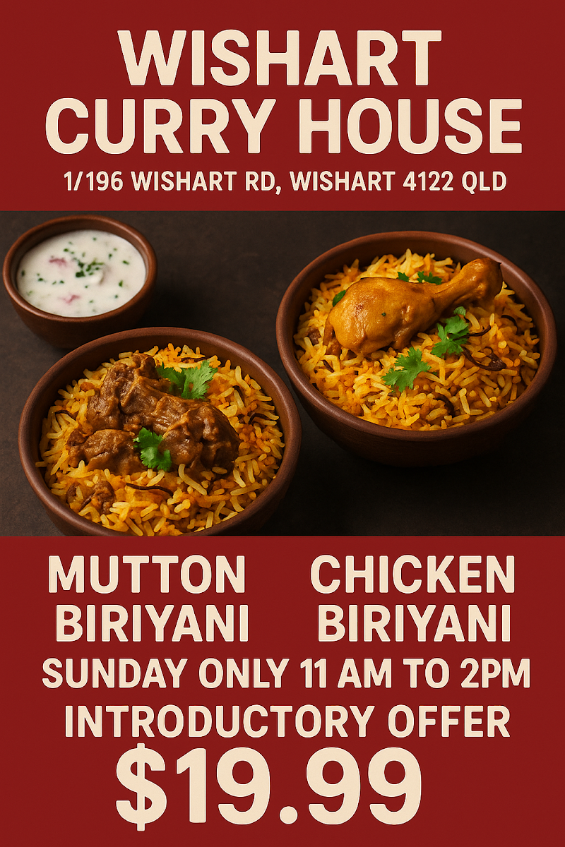 Menu, Wishart curry house