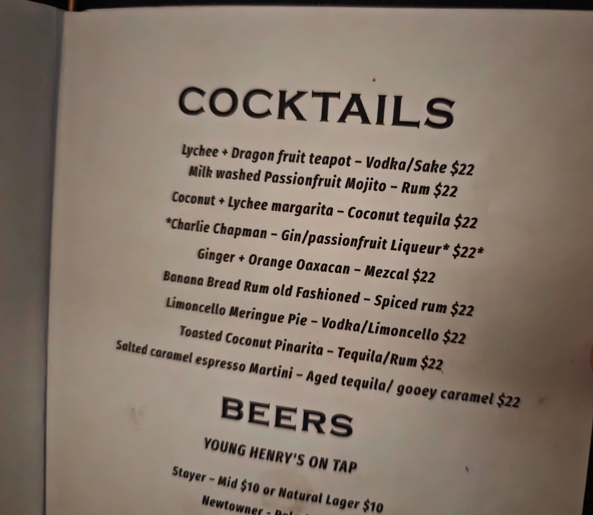 Menu, Jerry sent me