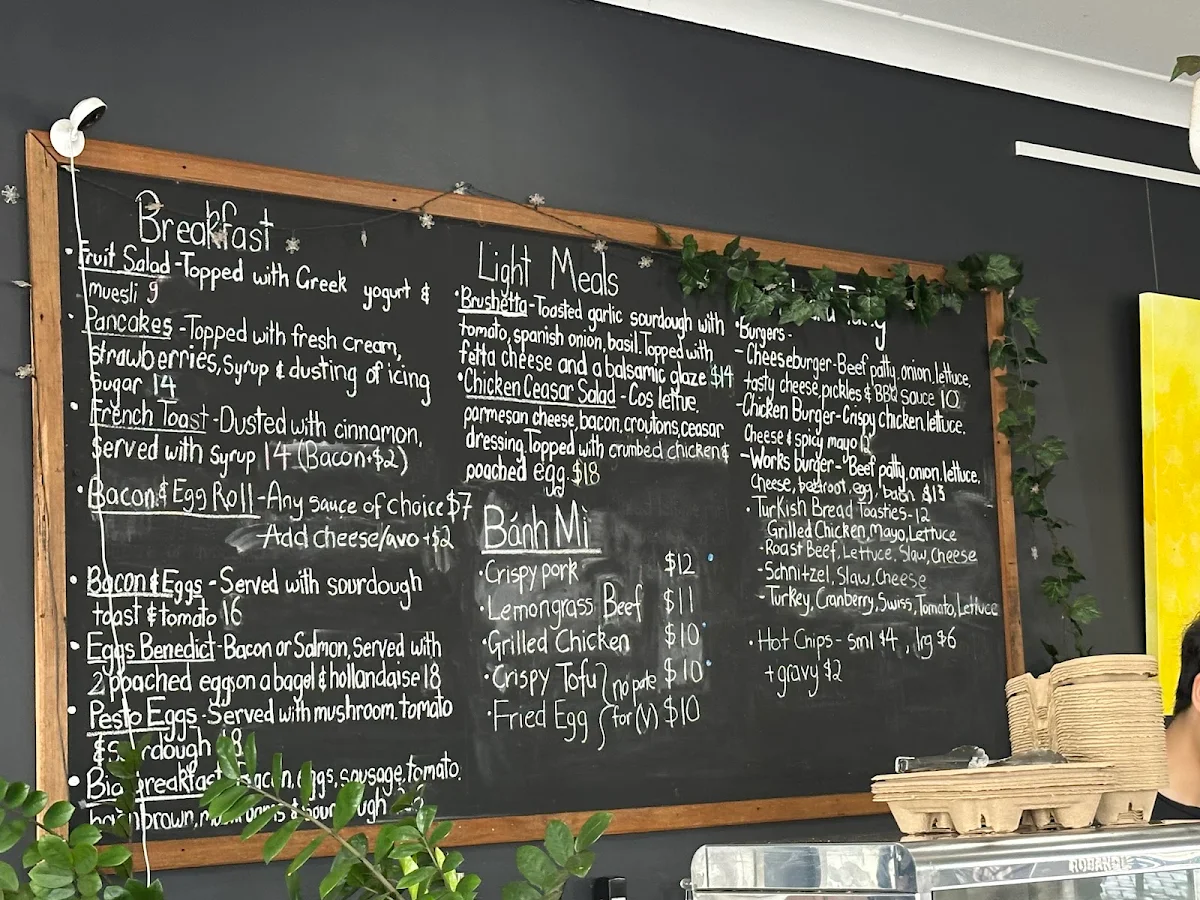 Menu, Mayfield Corner Cafe