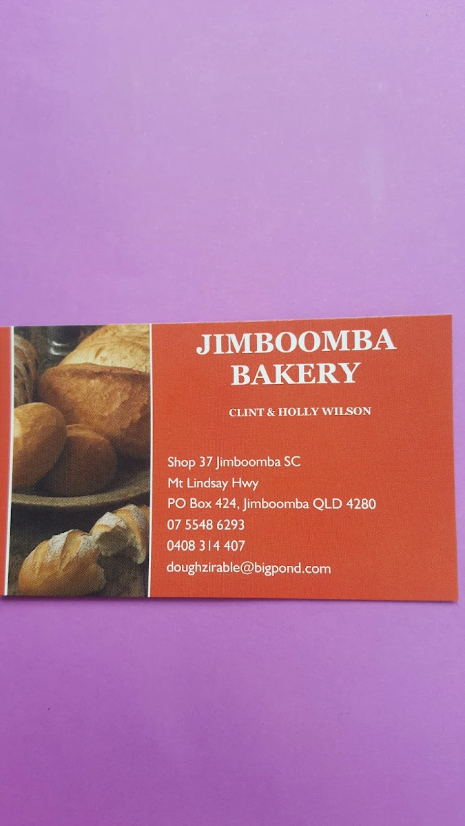 Menu, Jimboomba Bakery