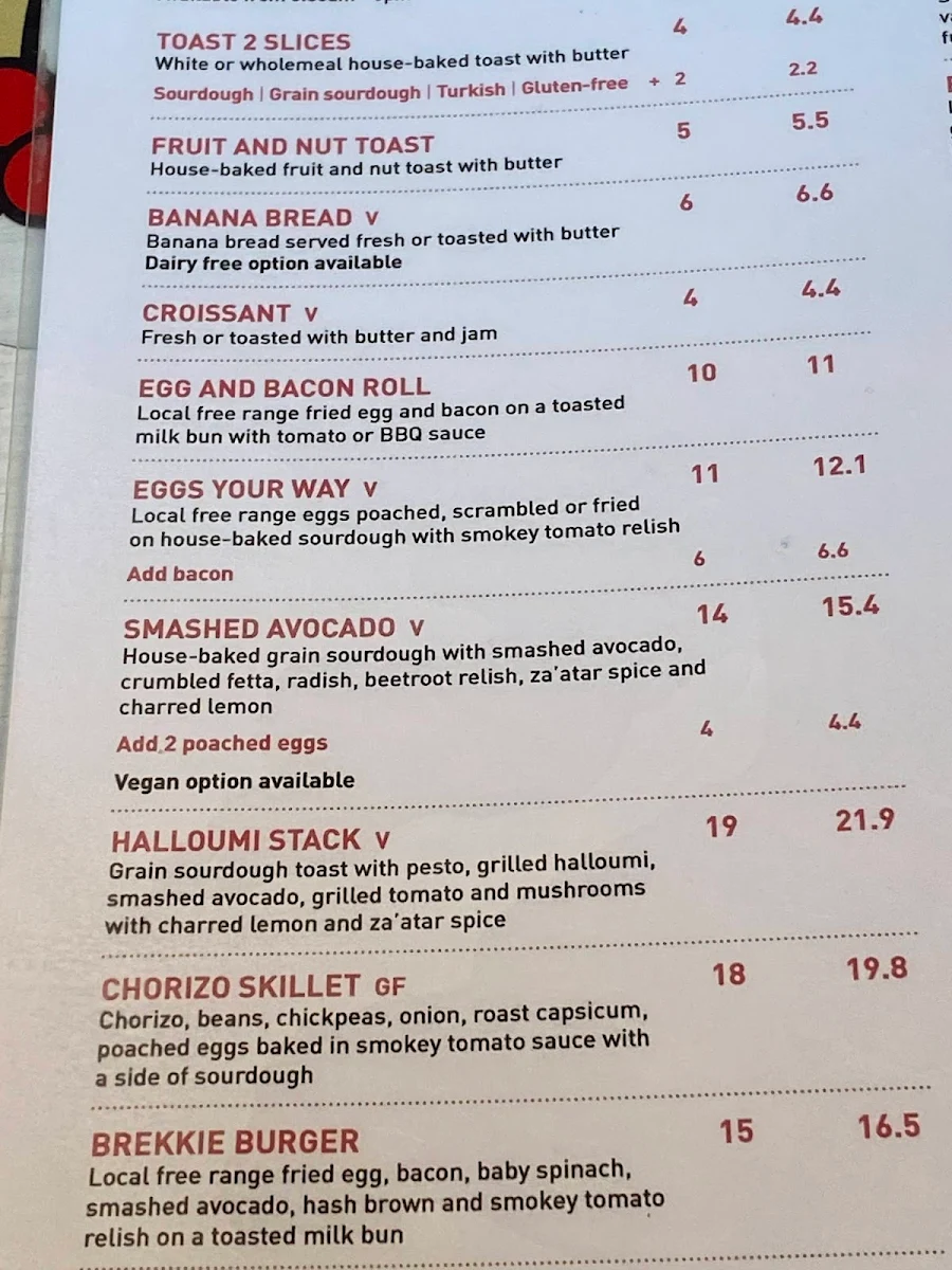 Menu, The Roasted Berry