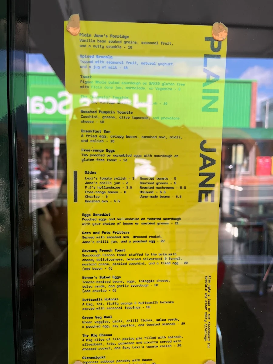 Menu, Plain Jane