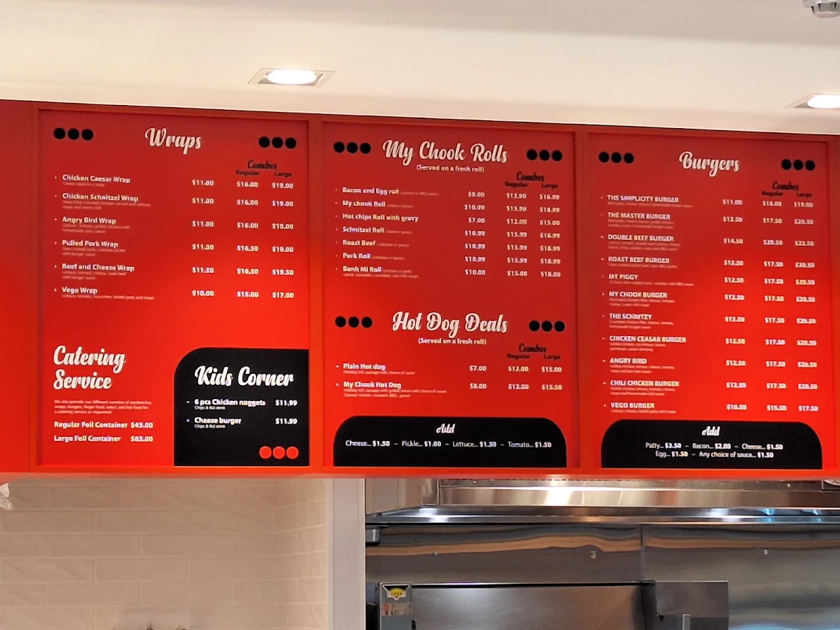 Menu, My Chook House