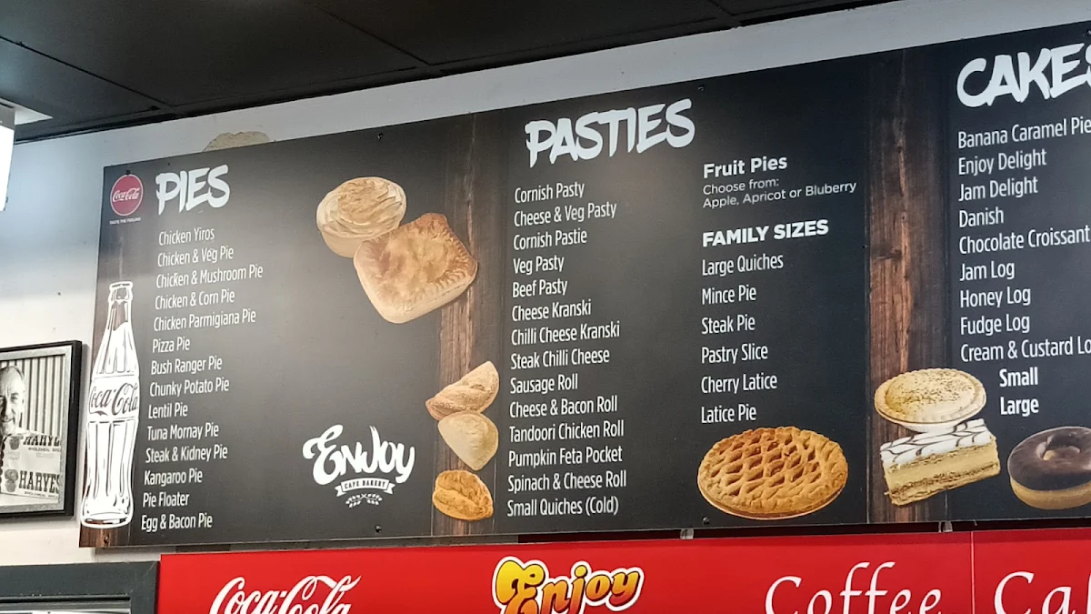 Menu, Enjoy Cafe Bakery