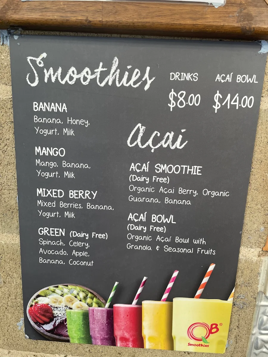Menu, Jones Street Cafe