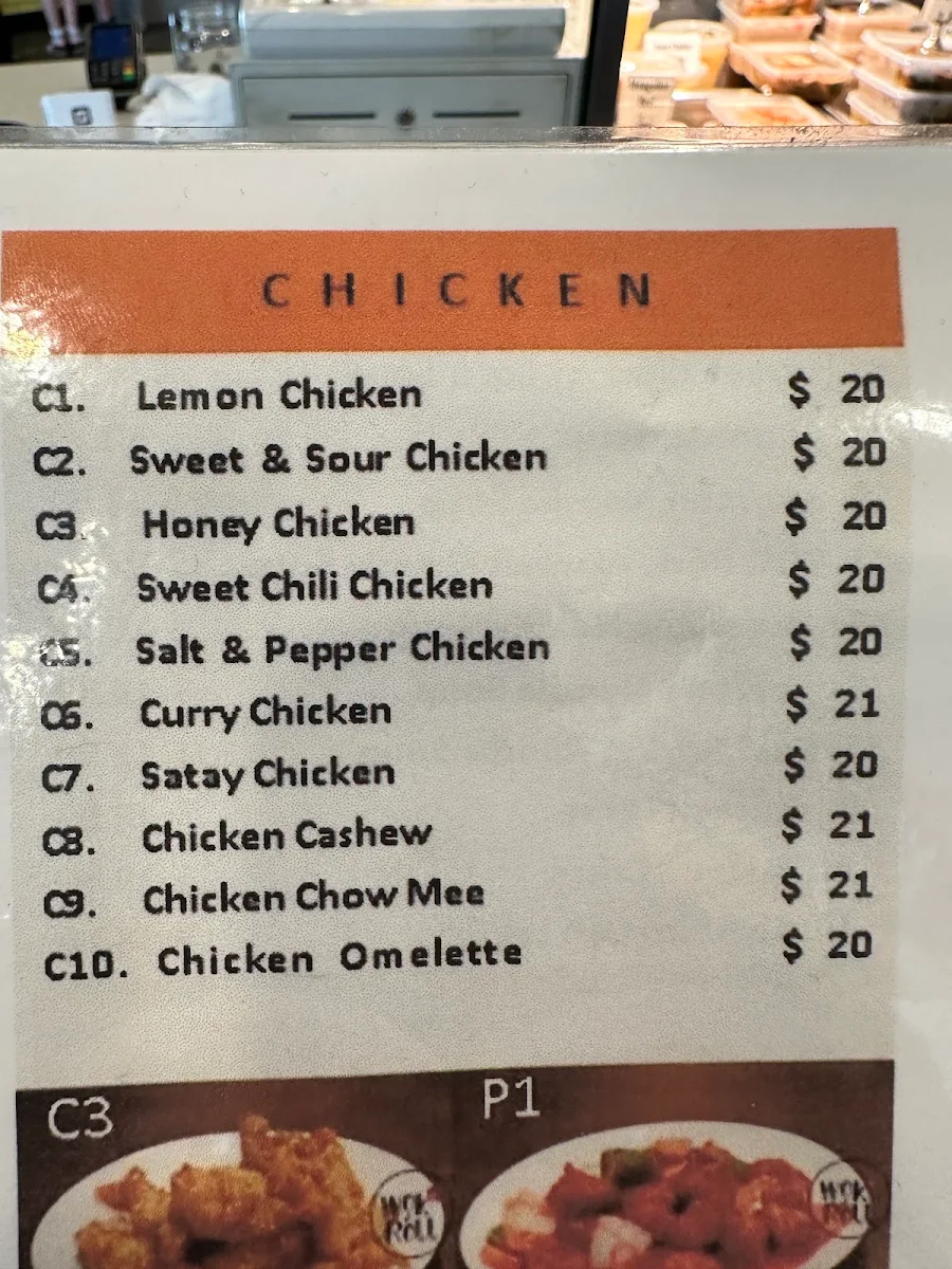 Menu, Wok n Roll