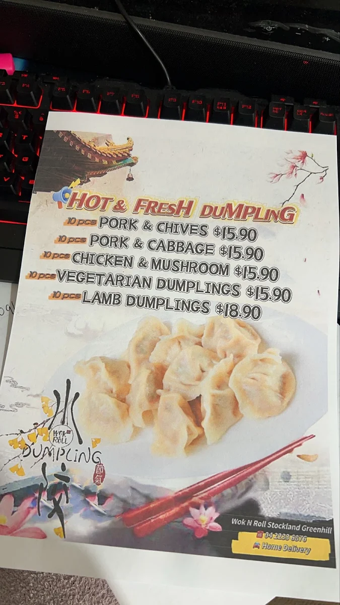 Menu, Wok n Roll