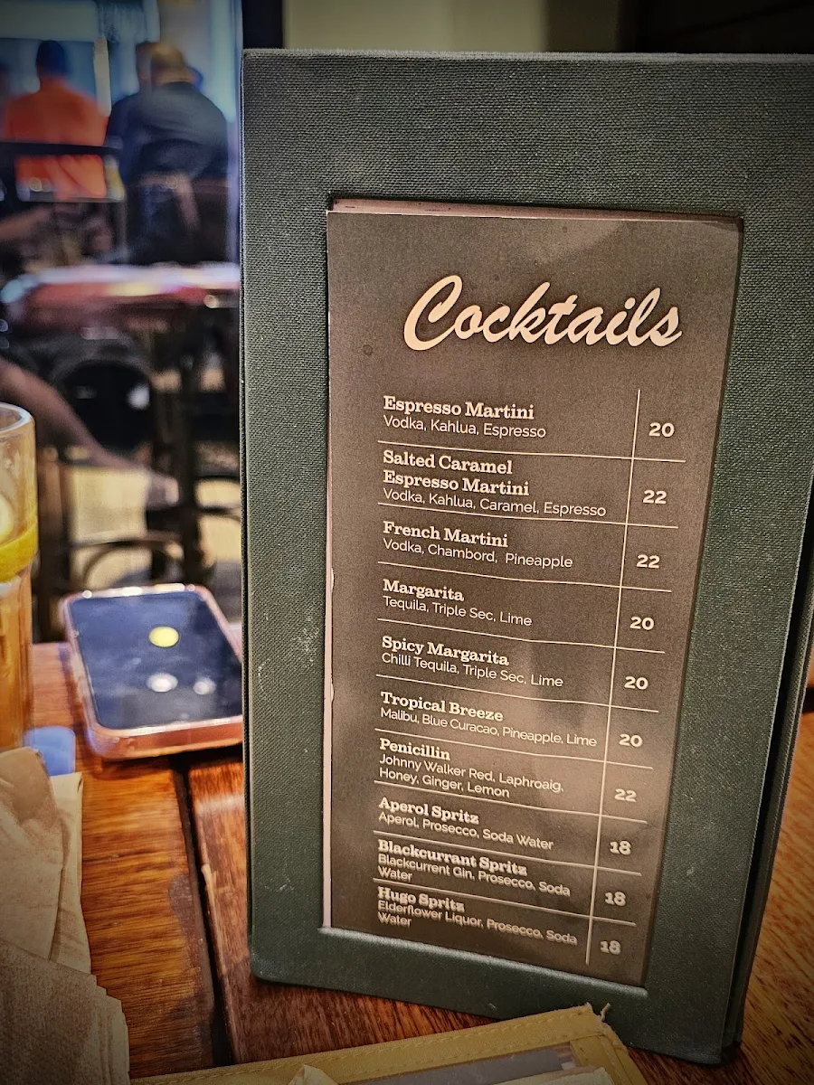 Menu, Terrace Hotel