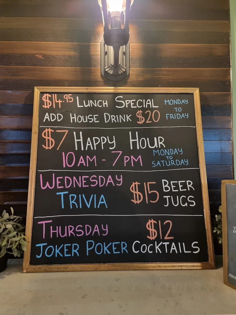 Menu, Terrace Hotel