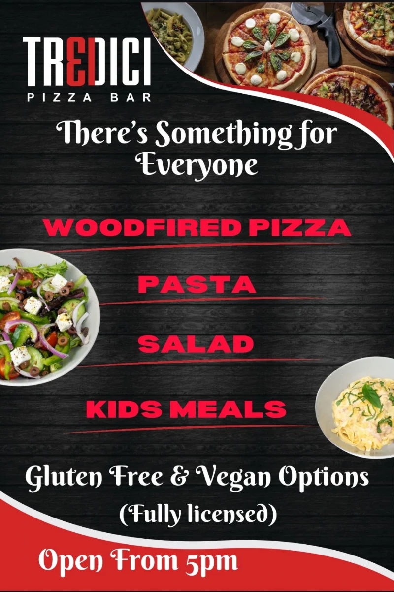 Menu, Tredici Woodfired Pizza Bar & Restaurant Caloundra