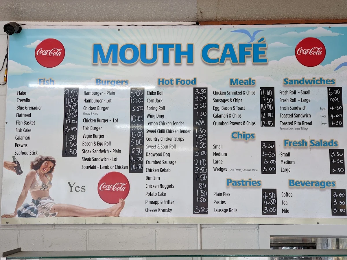 Menu, The River Mouth Cafe
