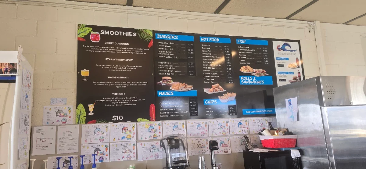 Menu, The River Mouth Cafe