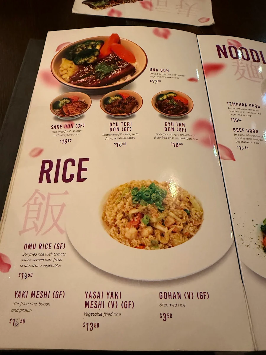 Menu, Kanda Japanese Restaurant