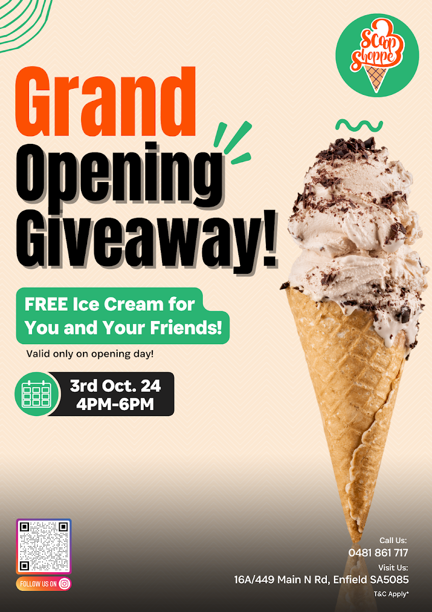 Menu, Scoop Shoppe