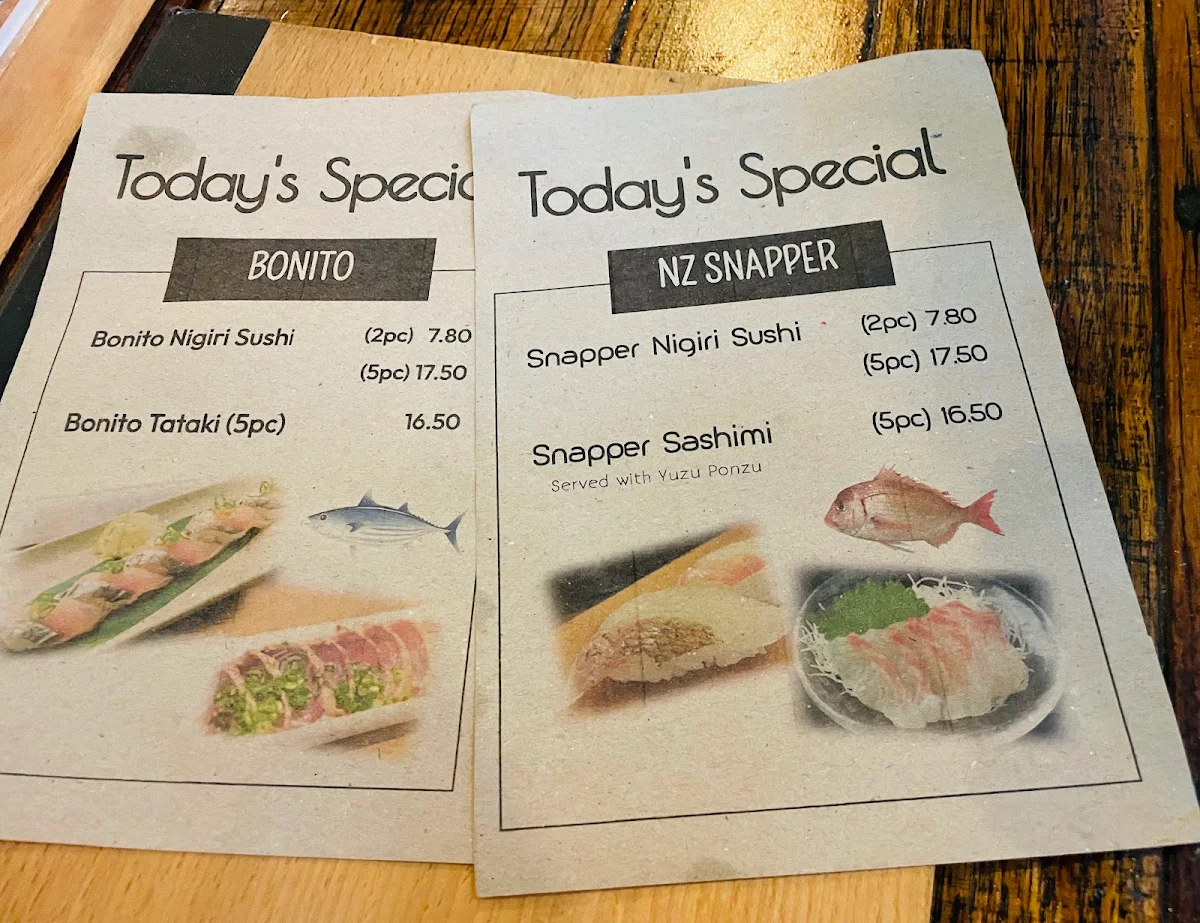 Menu, Sushi Jones