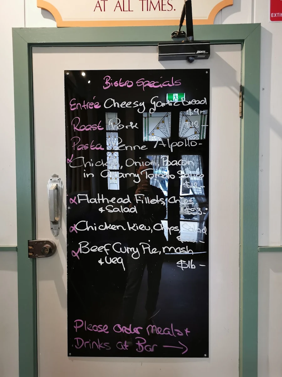 Menu, Hotel Australia