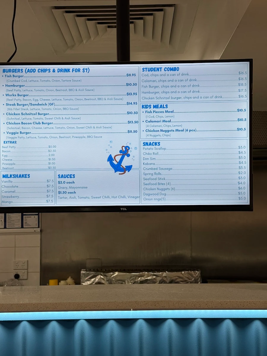 Menu, Carraway Pier