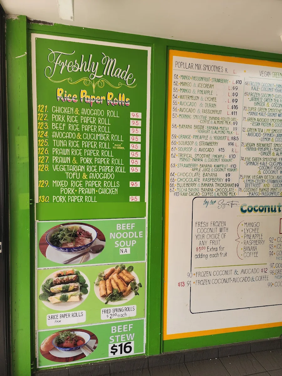 Menu, Delish Pork Roll and Juice Bar