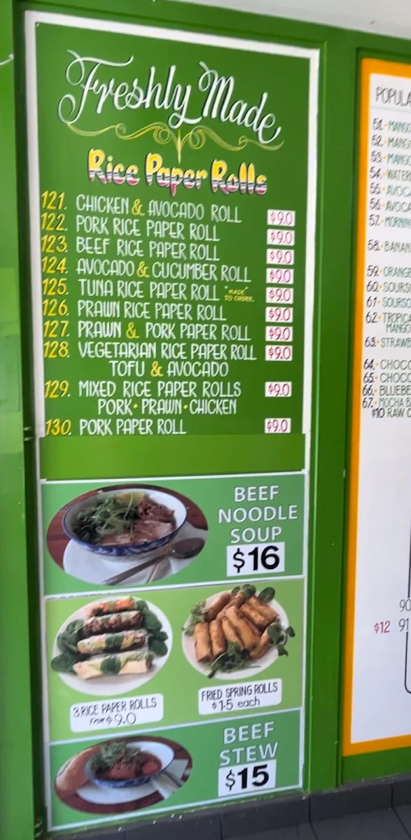 Menu, Delish Pork Roll and Juice Bar