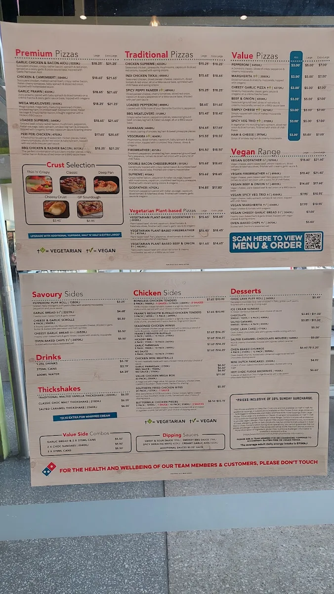 Menu, Domino's Pizza Park Ridge