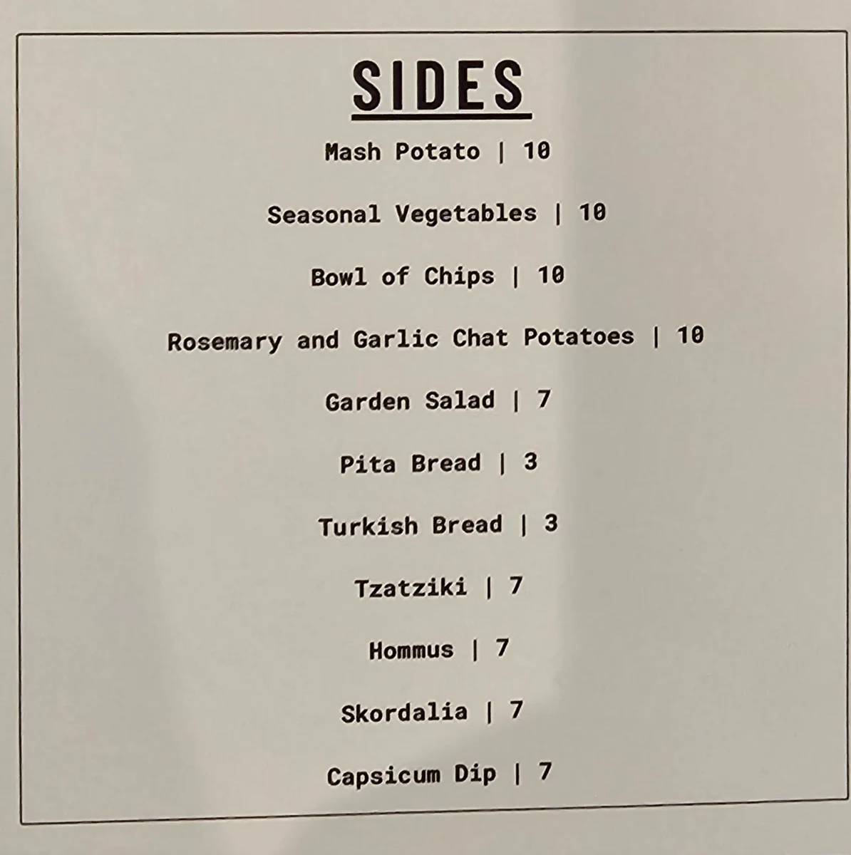 Menu, Bambsh Restaurant & Cafe