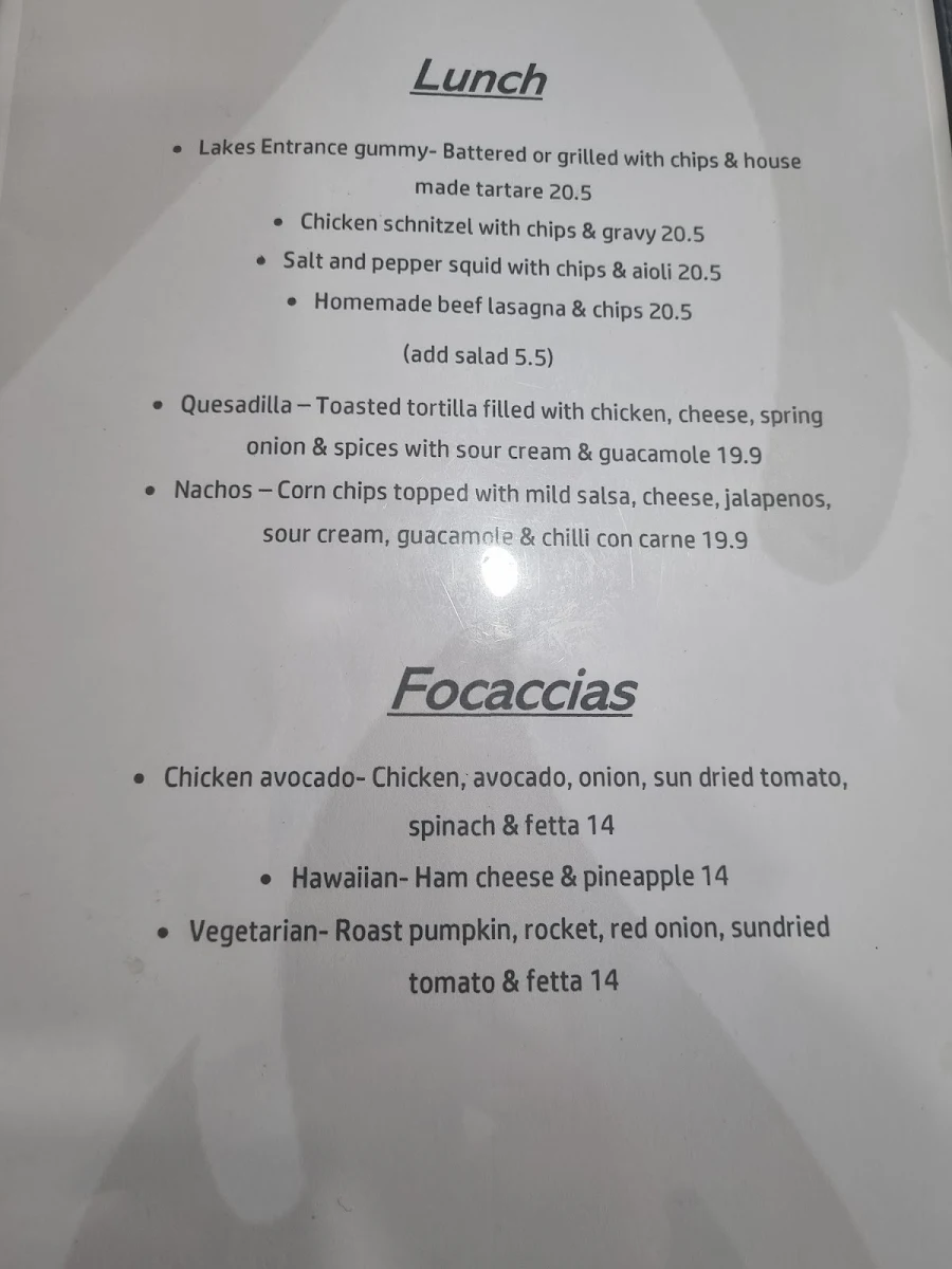 Menu, Phoenix Food & Coffee